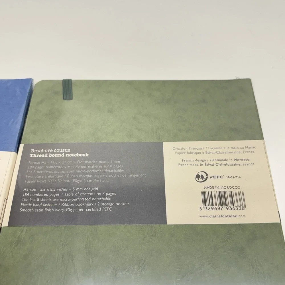 2 Clairefontaine My Essential A5 Thread Bound Notebooks 96 Sheets Dot Grid